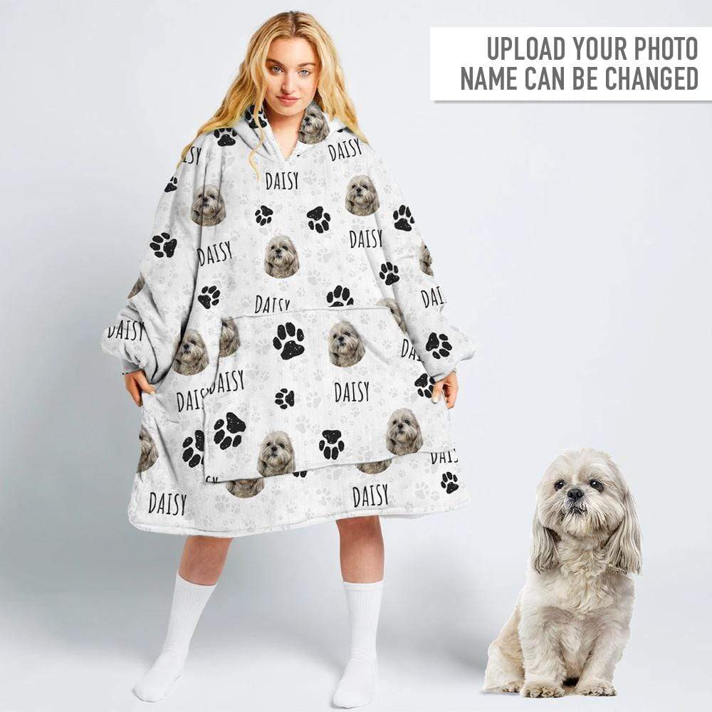 GeckoCustom Custom Text And Upload Photo Dog/Cat Hoodie Blanket HN590