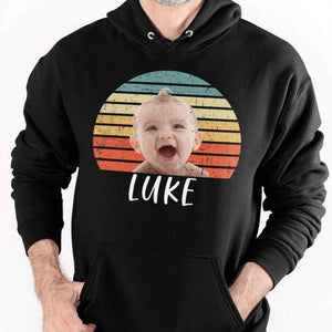GeckoCustom Custom Vintage Retro Photo Shirt, Custom Face Shirt, Photo Print Shirt Pullover Hoodie / Black Colour / S