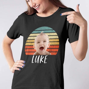 GeckoCustom Custom Vintage Retro Photo Shirt, Custom Face Shirt, Photo Print Shirt Women T Shirt / Black Color / S