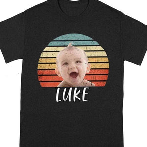 GeckoCustom Custom Vintage Retro Photo Shirt, Custom Face Shirt, Photo Print Shirt Premium T-shirt / P Black / S