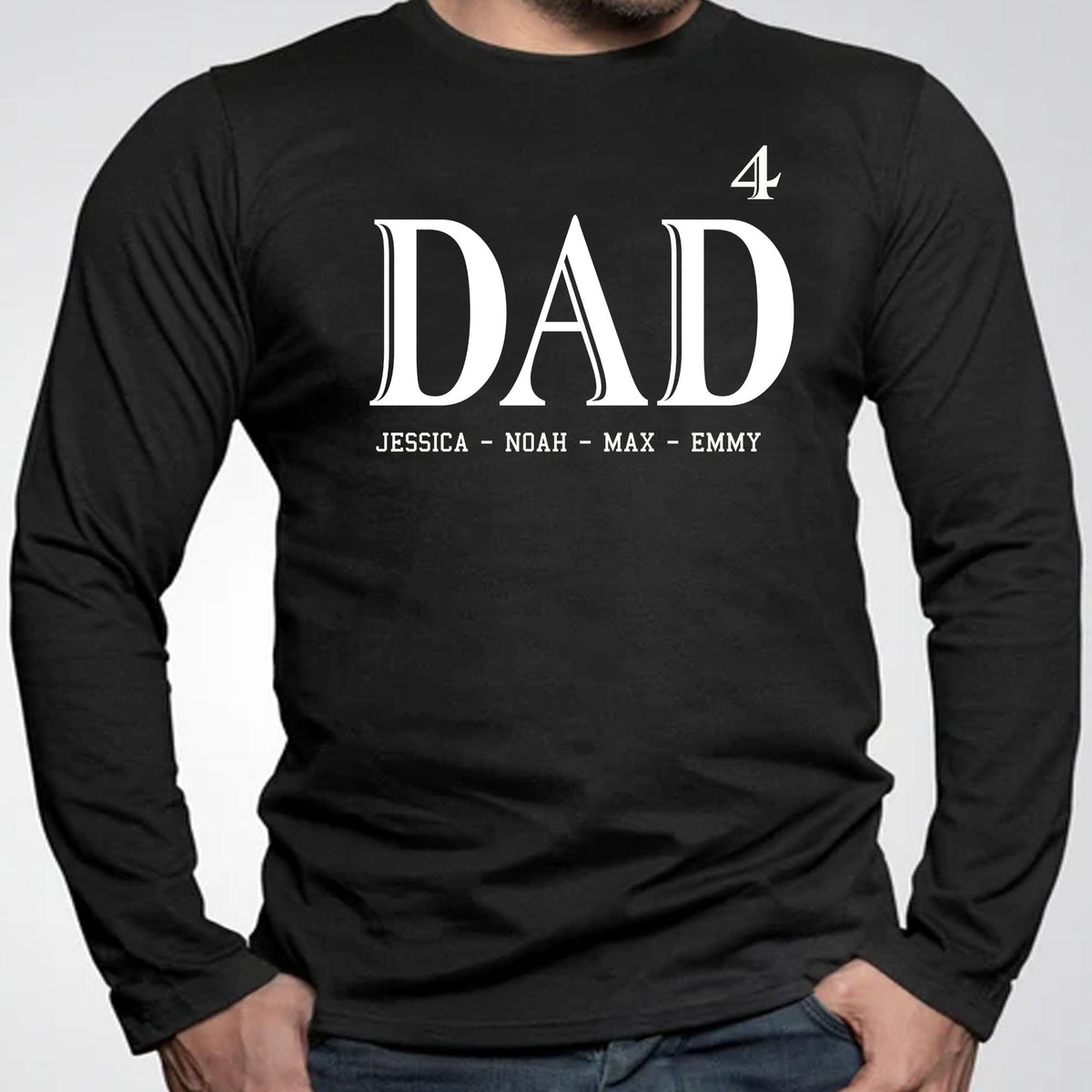 GeckoCustom Dad Custom Kids Names Personalized Custom Father's Day Shirt H319