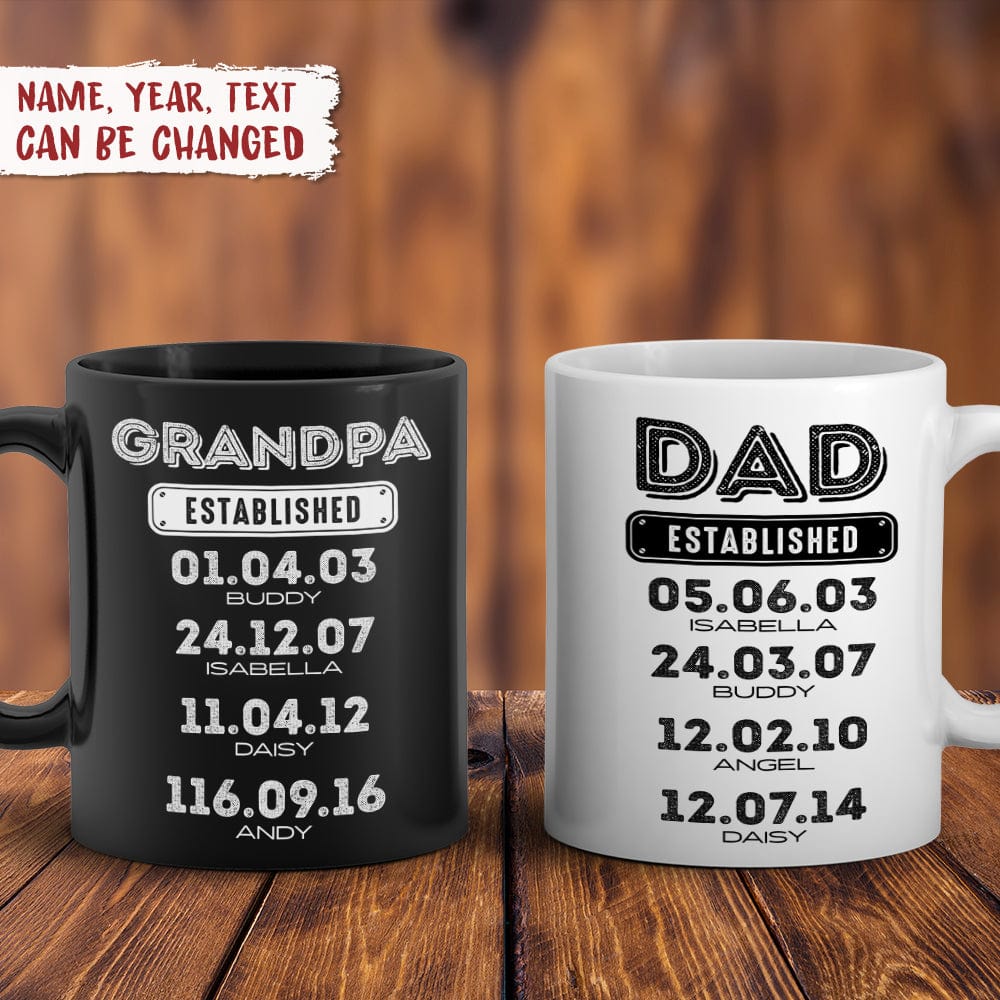 GeckoCustom Dad Established Family Coffee Mug, HN590