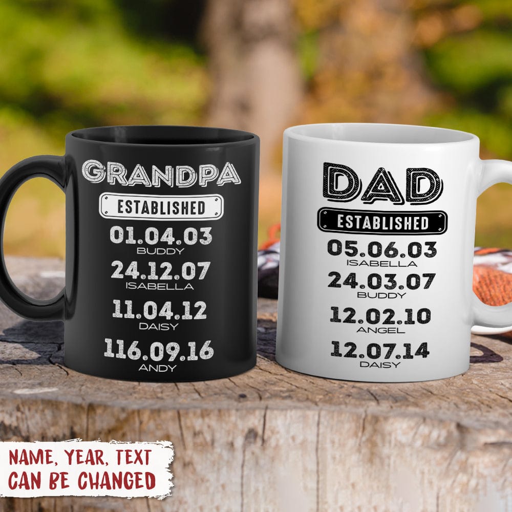GeckoCustom Dad Established Family Coffee Mug, HN590