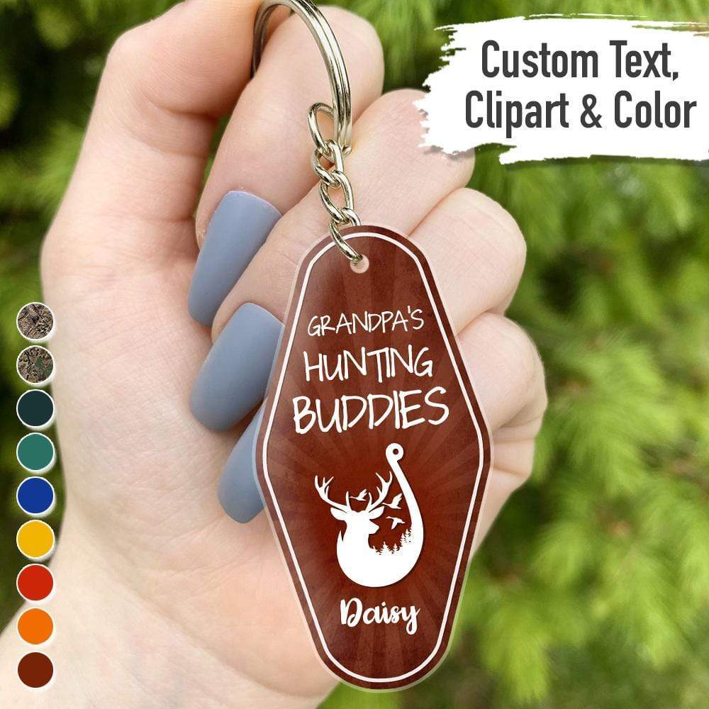 GeckoCustom Dad/Grandpa's Hunting Buddies Vintage Keychain, Hunting Gift, Gift For Dad/Grandpa HN590