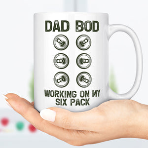 GeckoCustom Daddy Bear Dad Bod Working On My Six Pack Personalized Custom Family Mug C322