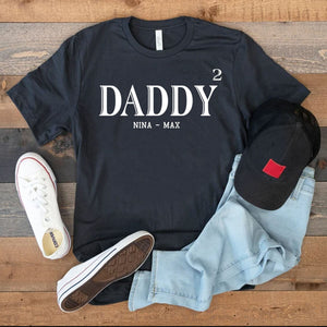 GeckoCustom Daddy Custom Kids Names Personalized Custom Father's Day Shirt H319