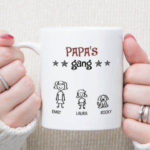 GeckoCustom Daddy‘s Gang Personalized Custom Father's Day Birthday Mug C344