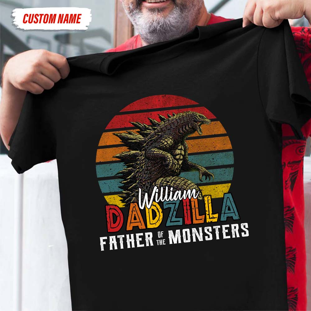 GeckoCustom Dadzilla Father Of The Monsters Dad Shirt, HN590