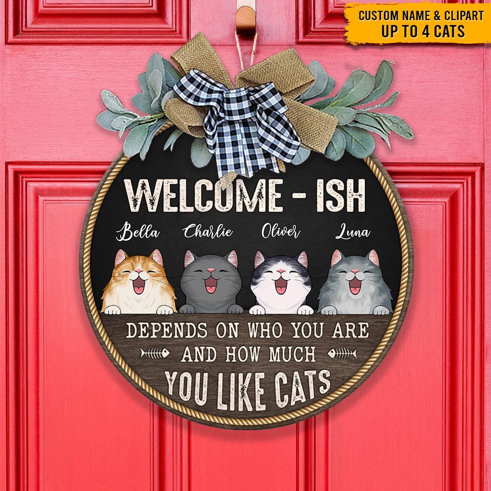 GeckoCustom Depends On Who You Are And How Much You Like Cat Door Sign N369 HN590