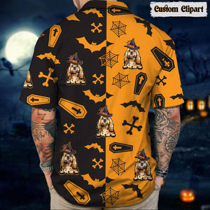 GeckoCustom Dog Cat Clipart Halloween Man Hawaiian Shirt K228 HN590