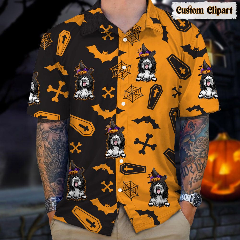 GeckoCustom Dog Cat Clipart Halloween Man Hawaiian Shirt K228 HN590