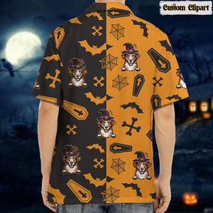 GeckoCustom Dog Cat Clipart Halloween Man Hawaiian Shirt K228 HN590