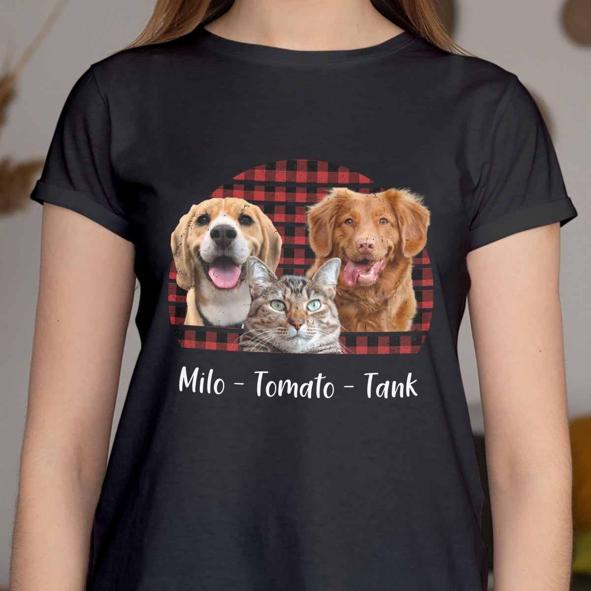 GeckoCustom Dog Cat Vintage Multiple Background, Custom Photo Shirt T132