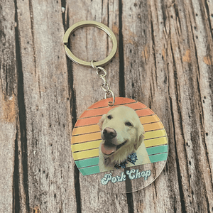 GeckoCustom Dog Cat Vintage Retro Custom Photo Keychain Pack 1
