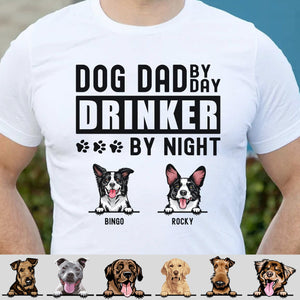 GeckoCustom Dog Dad By Day Drinker By Night Personalized Custom Dog Dad Shirt C333