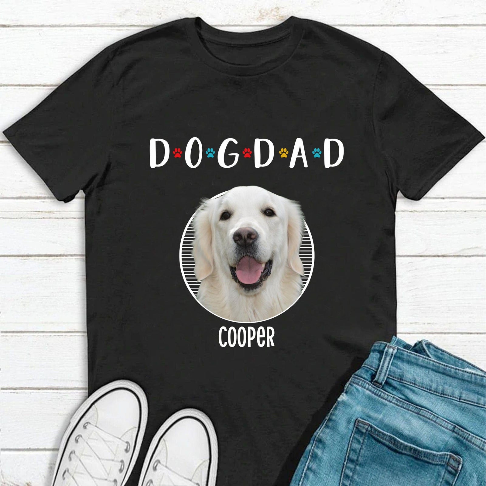 GeckoCustom Dog Dad/Mom Personalized Custom Dog Photo Shirt H487