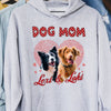 GeckoCustom Dog Mom Cat Mom Personalized Custom Photo Dog Cat Shirt C550V3 Pullover Hoodie / Sport Grey Colour / S