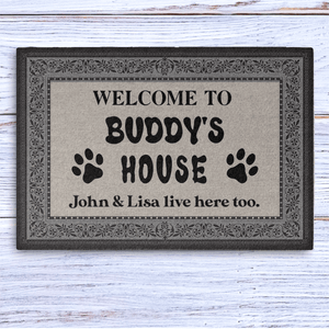 GeckoCustom Dog Welcome Mat Personalized Door Mat 24x16 inch - 60x40 cm