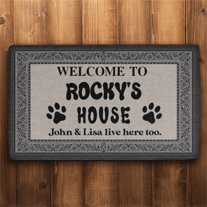 GeckoCustom Dog Welcome Mat Personalized Door Mat 30x18 inch - 75x45 cm