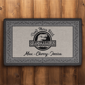 GeckoCustom Don't Mess With Grandmasaurus Custom Doormat 30x18 inch - 75x45 cm