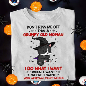 GeckoCustom Don’t Piss Me Off I’m A Grumpy Old Woman, Custom Cat Shirt HN590