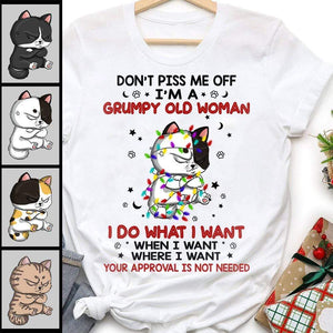 GeckoCustom Don’t Piss Me Off I’m A Grumpy Old Woman, Custom Cat Shirt HN590