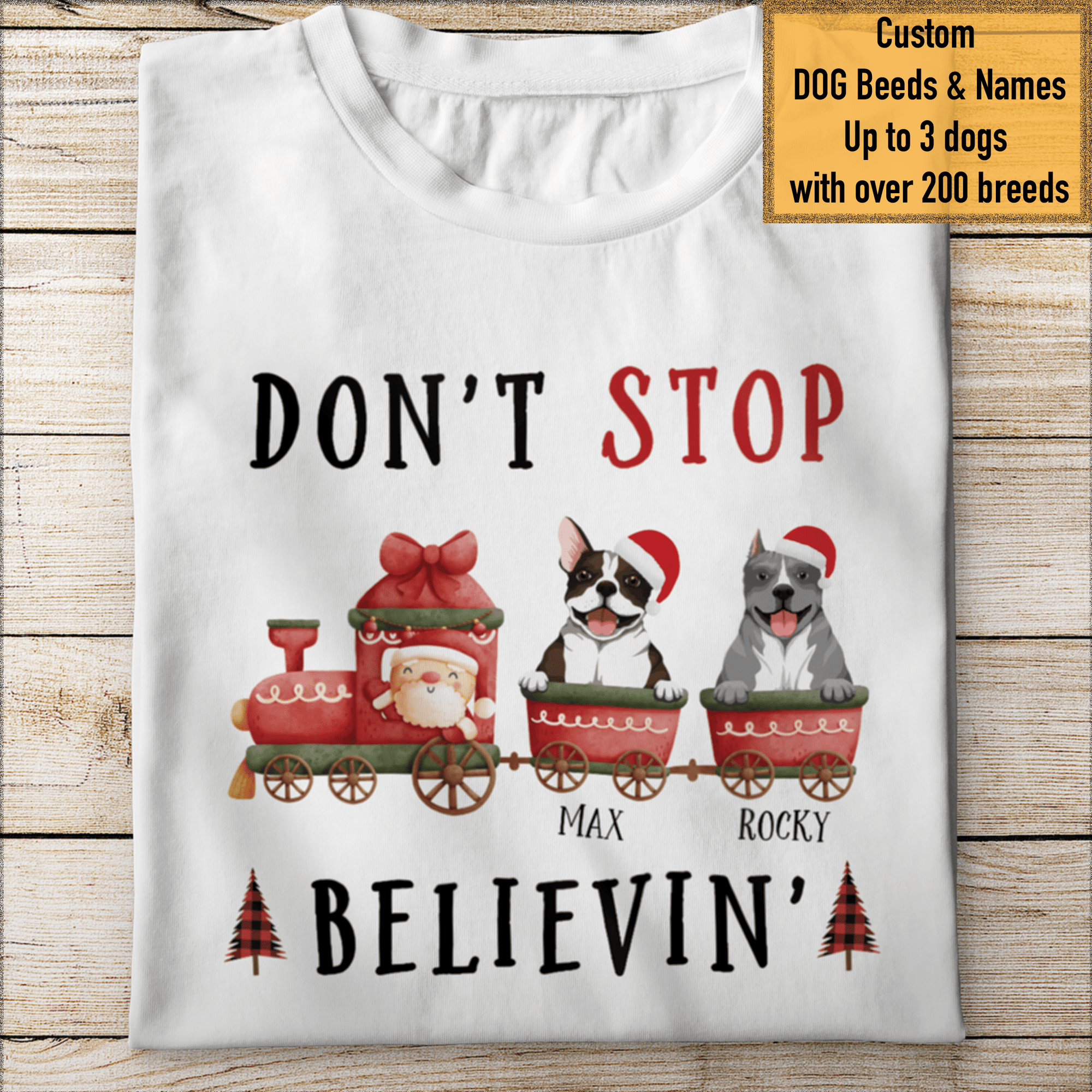 GeckoCustom Don't Stop Believin' Dog Shirt