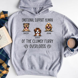 GeckoCustom Emotional Support Human Of The Clumsy Furry Overlords Dog Shirt, HN590