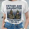 GeckoCustom Father And Daughter Hunting Partners For Life Daddy Hunting Shirt Ladies T-Shirt / Light Blue Color / S