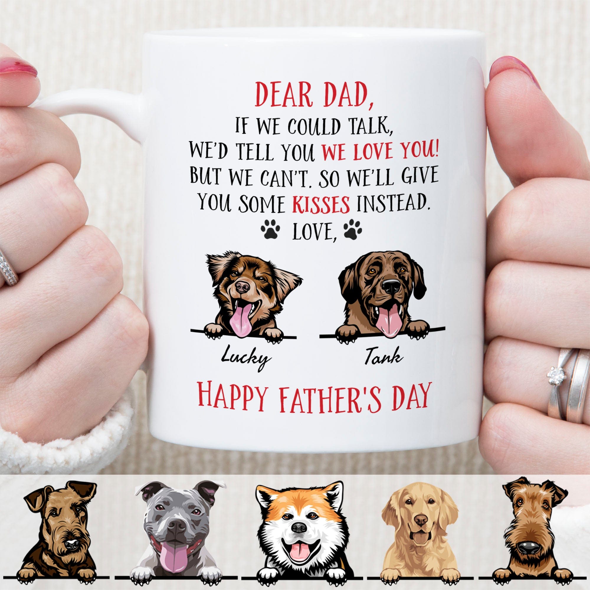 GeckoCustom Father's Mother's Day Custom Dog Mug C227 11oz