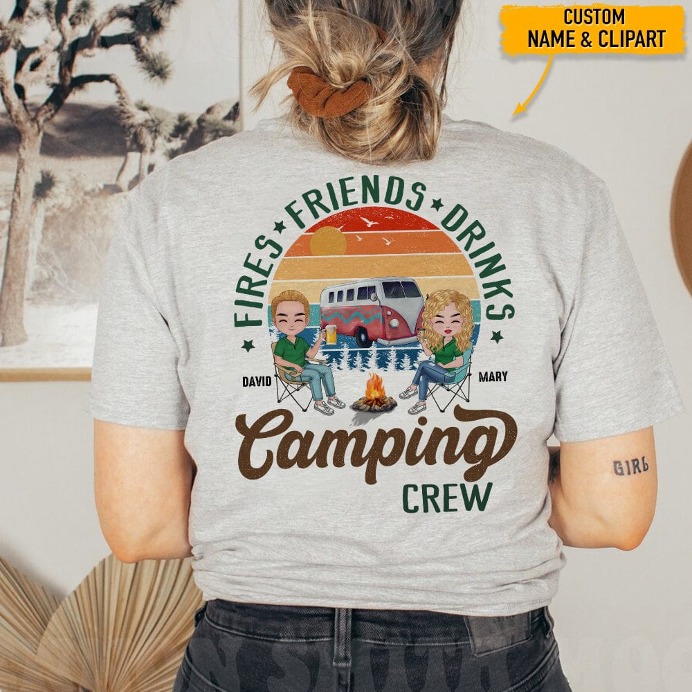 GeckoCustom Fires Friend And Drink Back Camping Shirt, T368 HN590