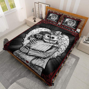 GeckoCustom First Kiss Lass Breath Skull Quilt Bedding Set, HN590