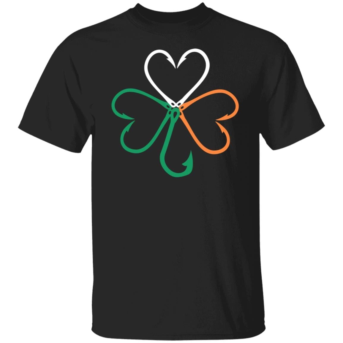 GeckoCustom Fishing Hook Irish Shamrock St Patrick Shirt Basic Tee / Black / S