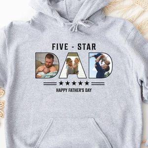 GeckoCustom Five Star Dad Personalized Custom Photo Shirt For Dad C316