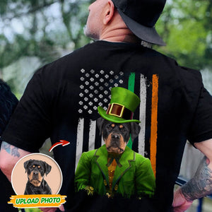 GeckoCustom Flag America Irish Custom Photo Dog Cat Portrait Back Shirt N369 HN590