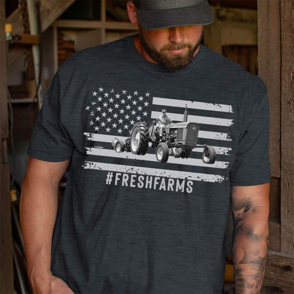 GeckoCustom Framer Flag Custom Image T-shirt, Farmer Gift, Upload photo T shirt HN590 Premium Tee (Favorite) / P Black / S