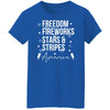 GeckoCustom Freedom Fireworks Stars And Stripes 4th of July Shirt Women T-Shirt / Royal / S