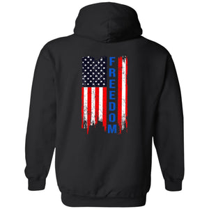 GeckoCustom Freedom Flag 4th of July Shirt H374 Pullover Hoodie / Black / S