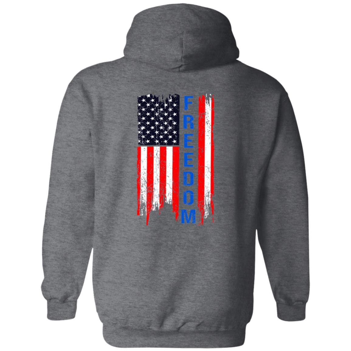 GeckoCustom Freedom Flag 4th of July Shirt H374 Pullover Hoodie / Dark Heather / S