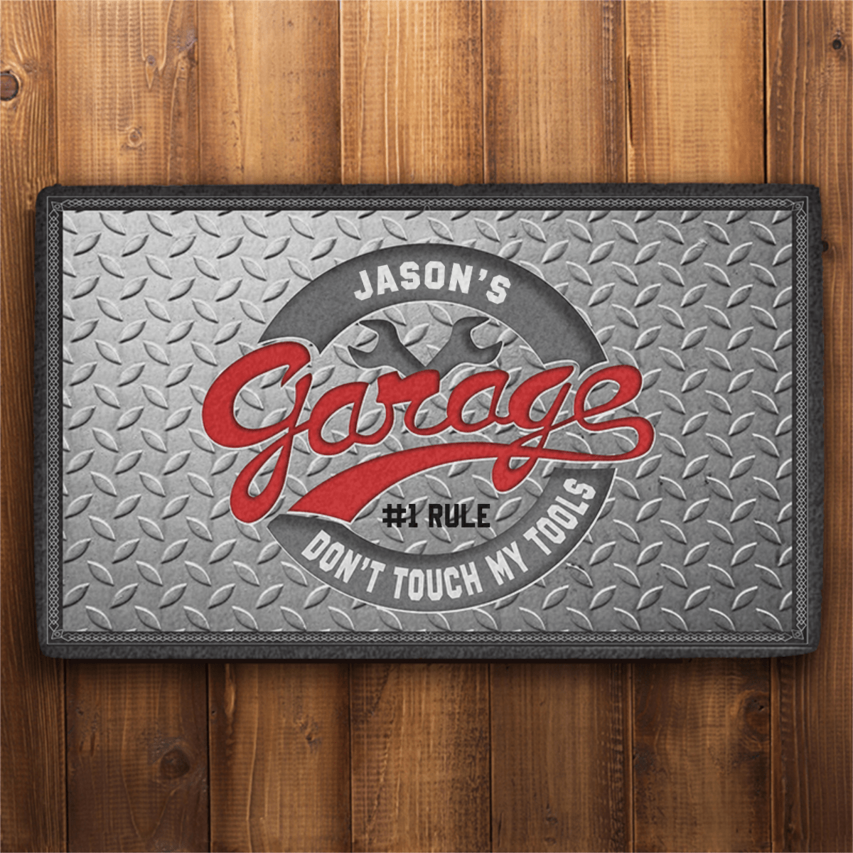 GeckoCustom Garage Don't Touch My Tools Custom Doormat 30x18 inch - 75x45 cm