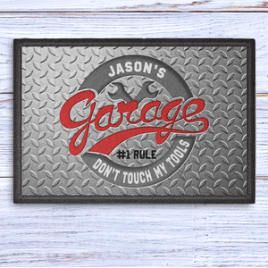 GeckoCustom Garage Don't Touch My Tools Custom Doormat 24x16 inch - 60x40 cm