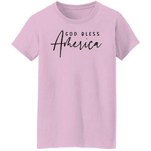 GeckoCustom God Bless America Patriotic 4th of July Shirt H405 Women T-shirt / Light Pink / S