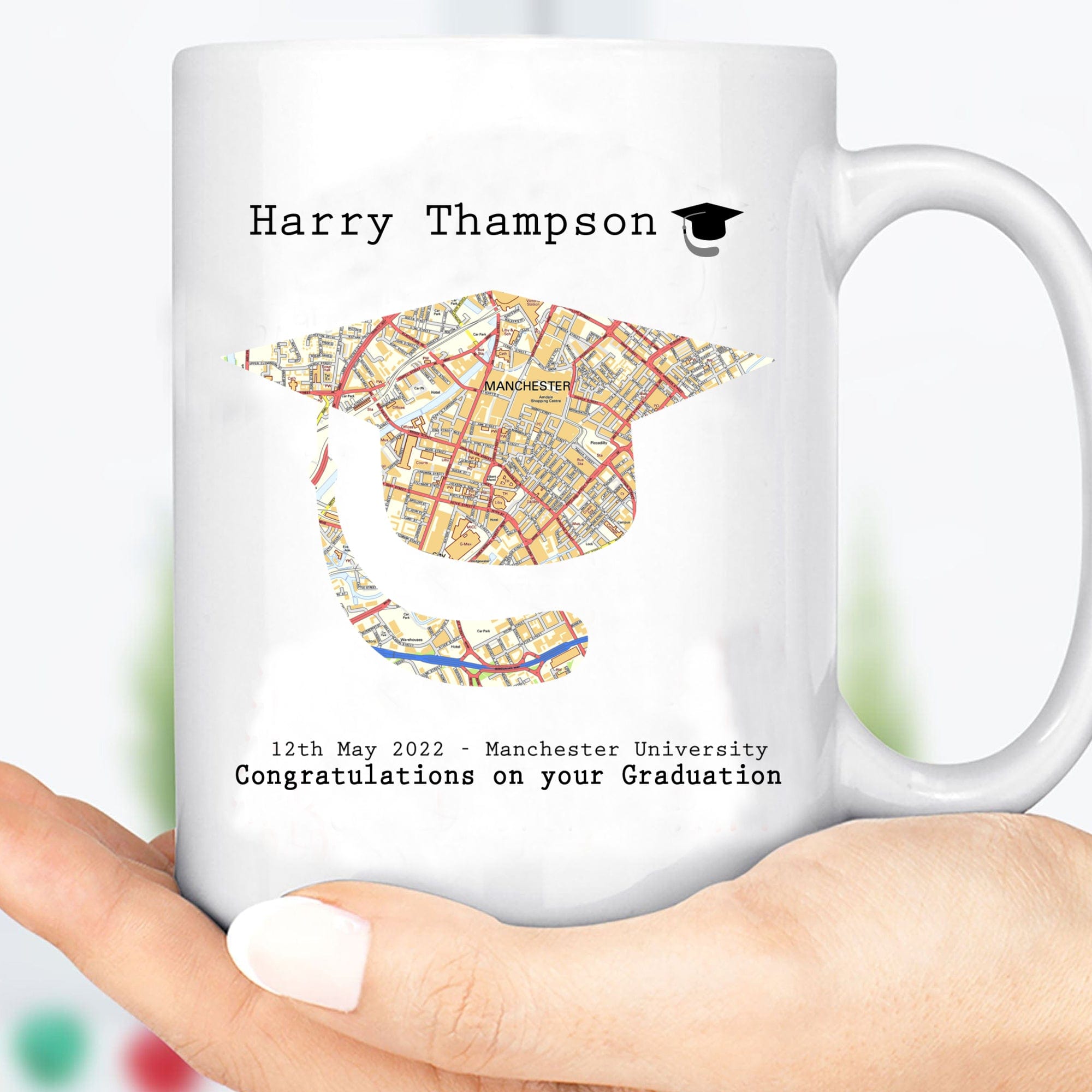 GeckoCustom Graduation Map Personalised Mug H240 11oz