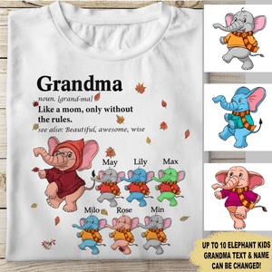 GeckoCustom Grandmasaurus And Kids Elephant Grandma Shirt Unisex T-Shirt / Light Blue / S