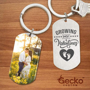 GeckoCustom Growing My Valentine Metal Keychain HN590