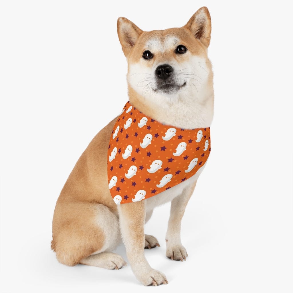 GeckoCustom Halloween Pattern Boo Pet Bandana Collar L