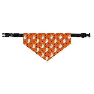 GeckoCustom Halloween Pattern Boo Pet Bandana Collar M