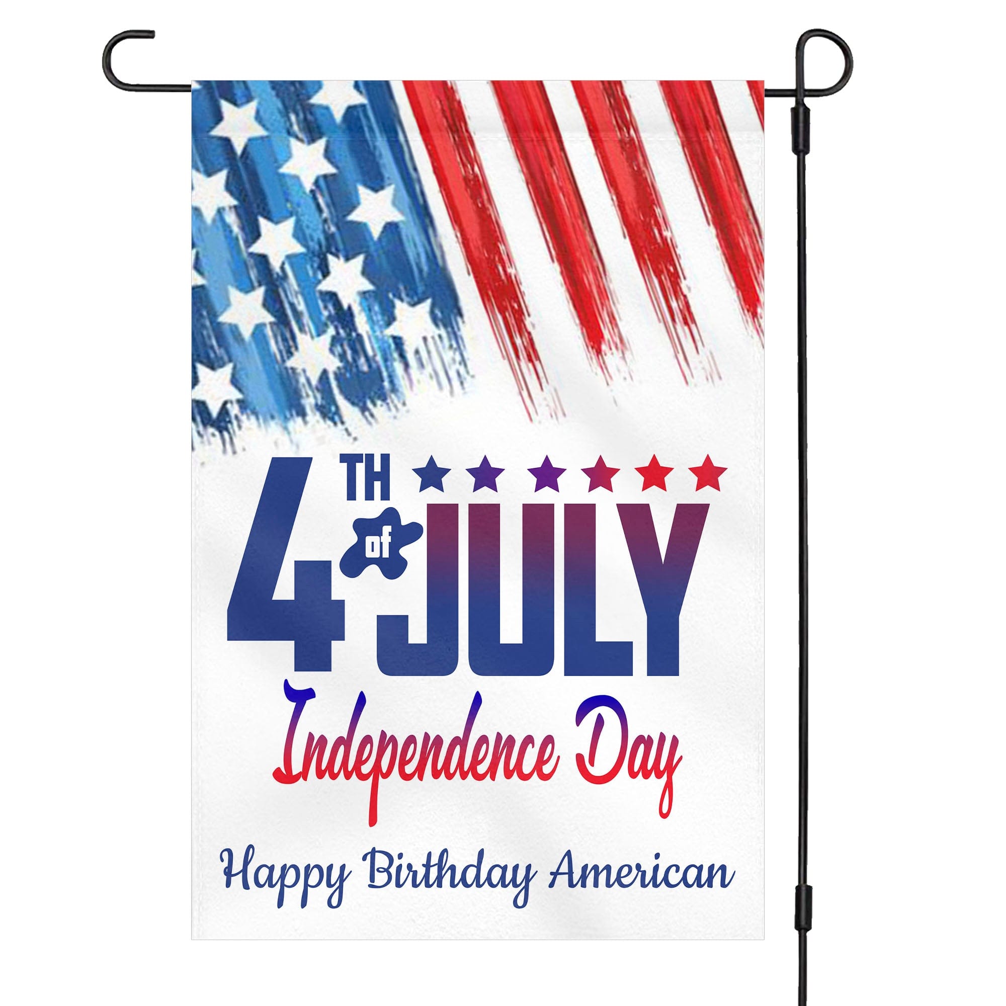 GeckoCustom Happy 4th of July Personalized Custom Garden Flag H371 12"x18"