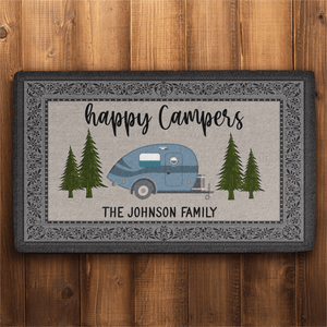 GeckoCustom Happy Campers Family Custom Doormat 30x18 inch - 75x45 cm