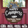 GeckoCustom Happy Campers Wood Sign, Camping Gift, Rv Door Sign, Round Wood Sign HN590 12 Inch